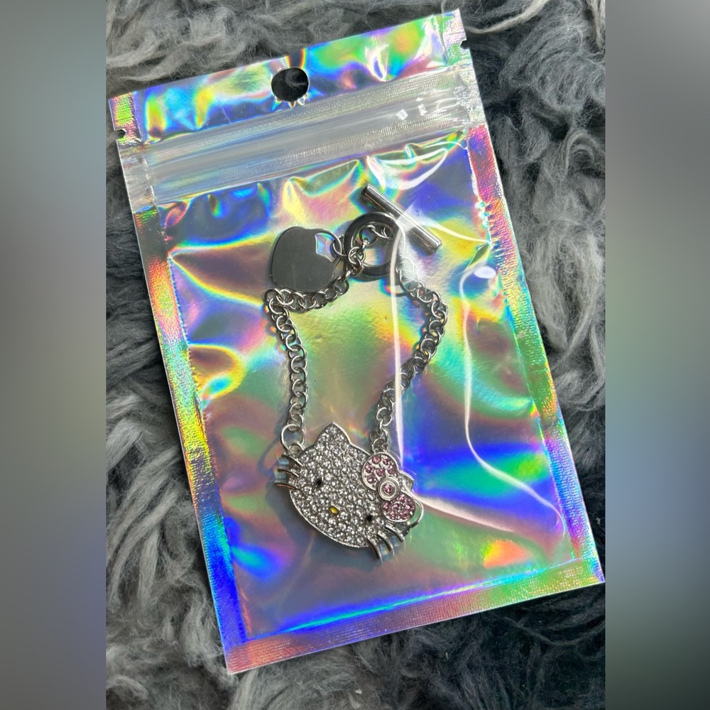 Hello Kitty Silver Bling Charm Toggle Bracelet - Picture 8 of 8